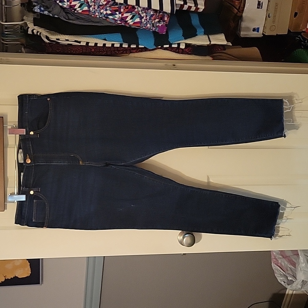 High rise skinny dark wash jeans